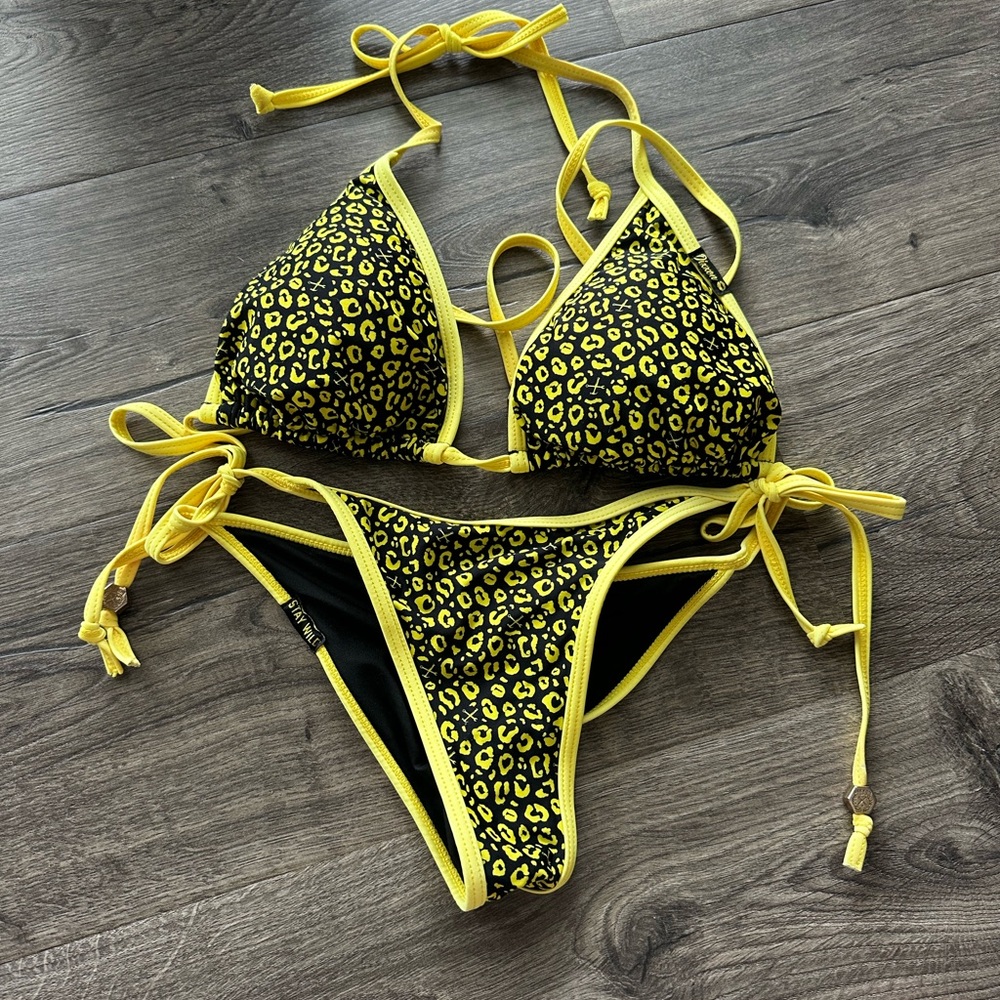 Dixxon Swim Yellow Leopard Print Bikini Set !